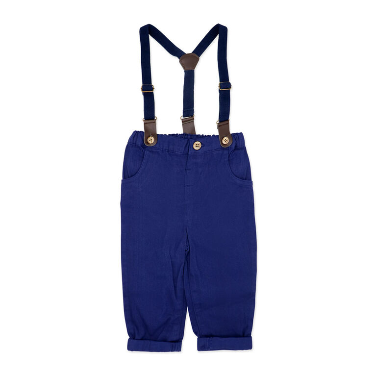 Little Gent Ensemble de bretelles à carreaux rouges 12 mois
