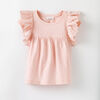 12-18m t-shirt à manches volantées - rose pâle