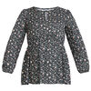 Motherhood - Long Sleeve Keyhole Blouse - Black print - S