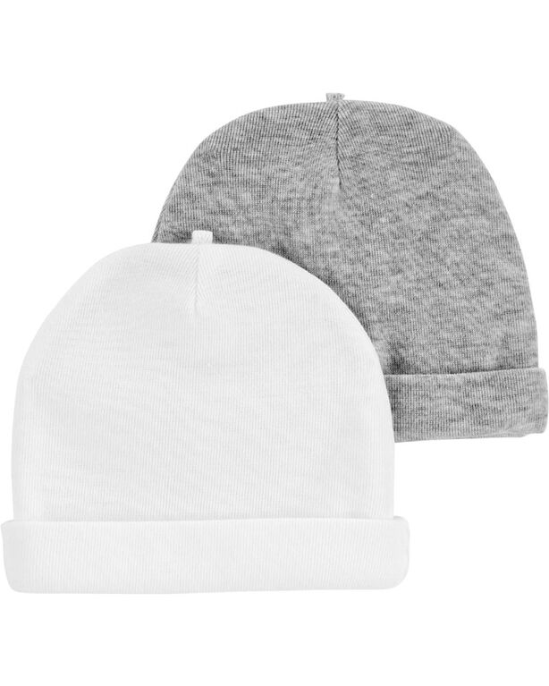 Carter's Emballage de 2 bonnets pour bébé Blanc 0-3 mois