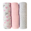 Koala Baby - 3 Pk Muslin Swaddle - Pink Hearts