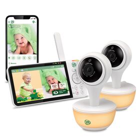 LeapFrog LF815-2HD 1080p WiFi Remote Access 2 Camera Video Baby Monitor with 5” High Definition 720p Display, Night Light, Color Night Vision (White) 