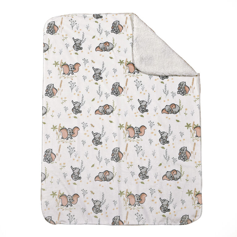 Disney Dumbo Sherpa Plush Baby Blanket, 30" x 40"