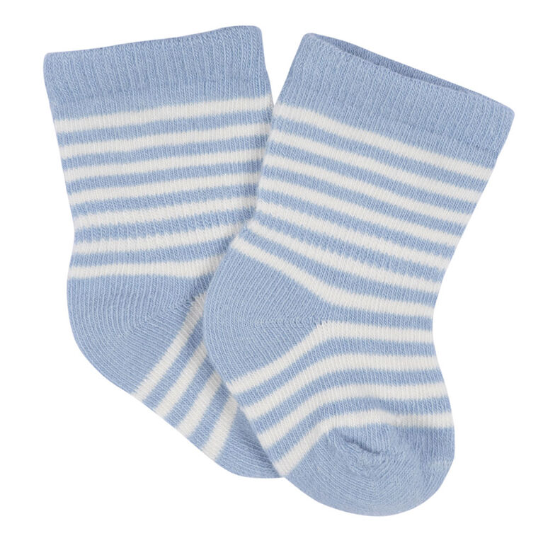 Gerber Childrenswear - 6 Pack Jersey Crew Socks Puppy Playground - 0-3M