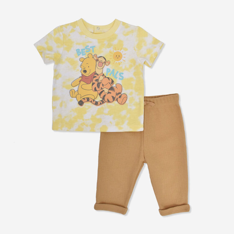 Disney Winnie The Pooh 2 Piece Top/Pant Set Yellow 18-24 Months