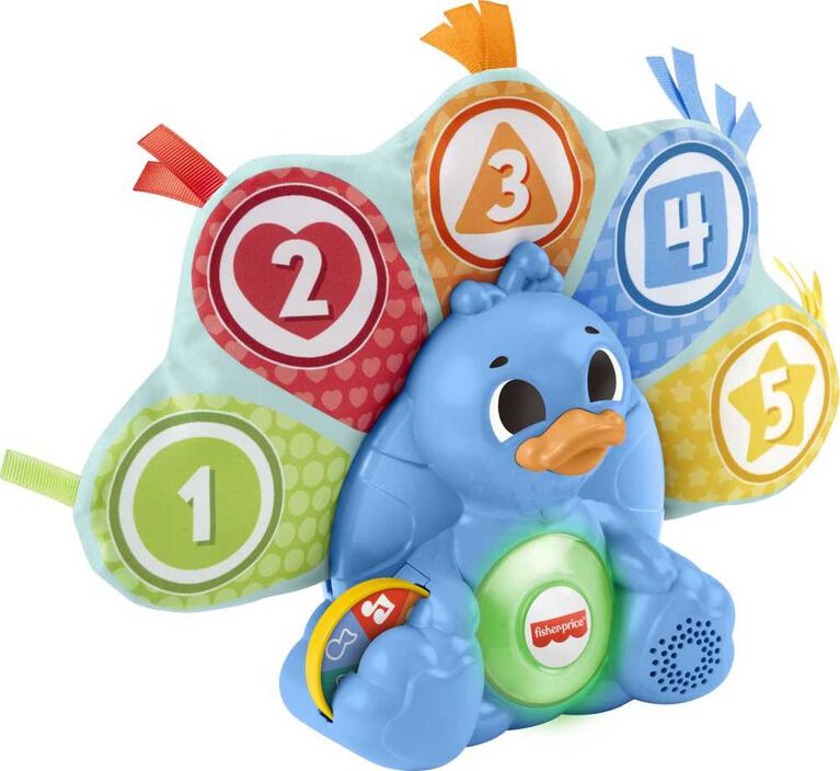 Fisher-Price Linkimals Counting Colors Peacock Baby Learning Toy with  Lights and Music - French Version