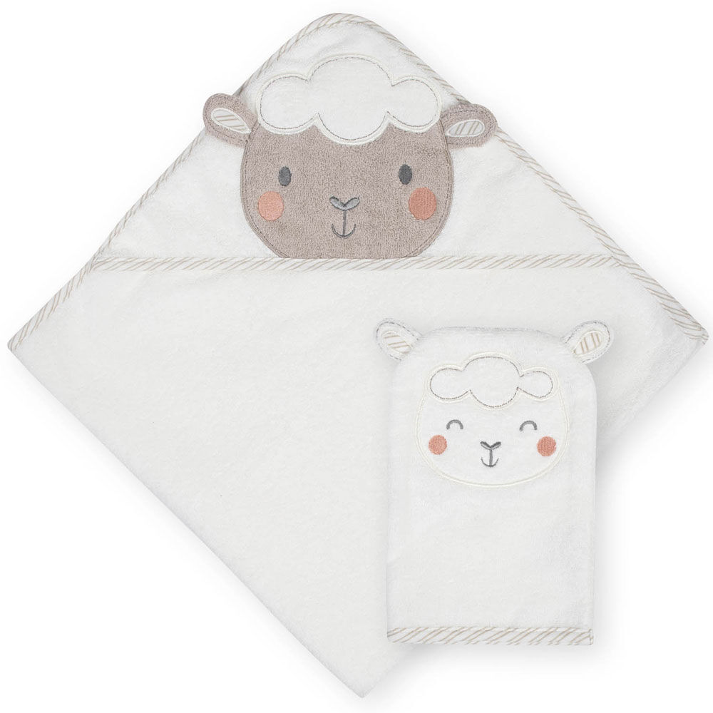 hooded towel and washcloth set