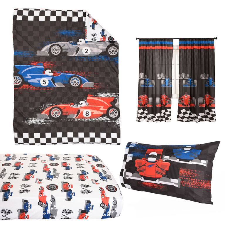 Race Car 5 Piece Toddler Bedding Set