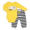 Koala Baby Safari Be Wild Rhino Long sleeve Bodysuit/Striped Pant 2 Piece Set, 12 Month