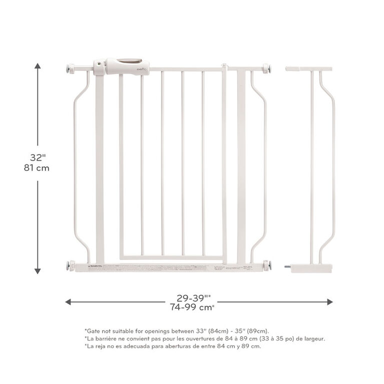 Barrière de sécurité Easy Walk-Thru Pass-Thru - Blanc Evenflo