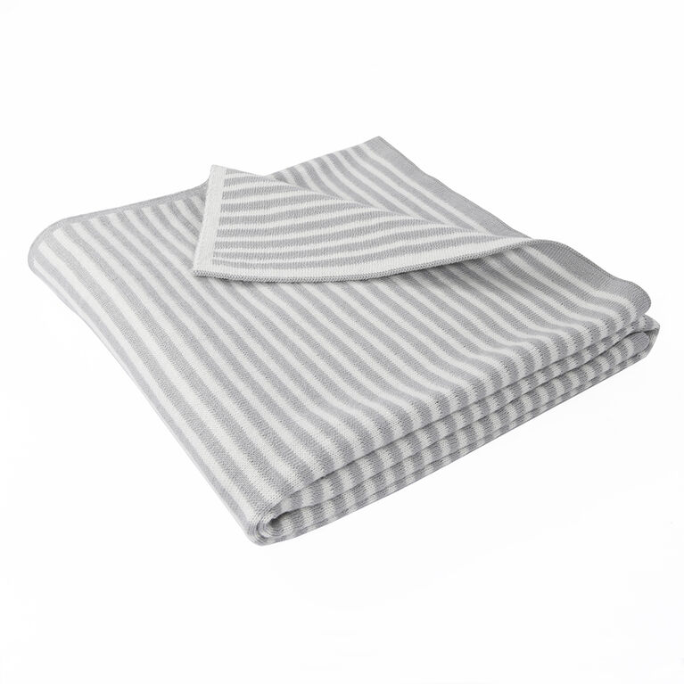 Baby's First by Nemcor Cotton Knit Baby Blanket, Stripe