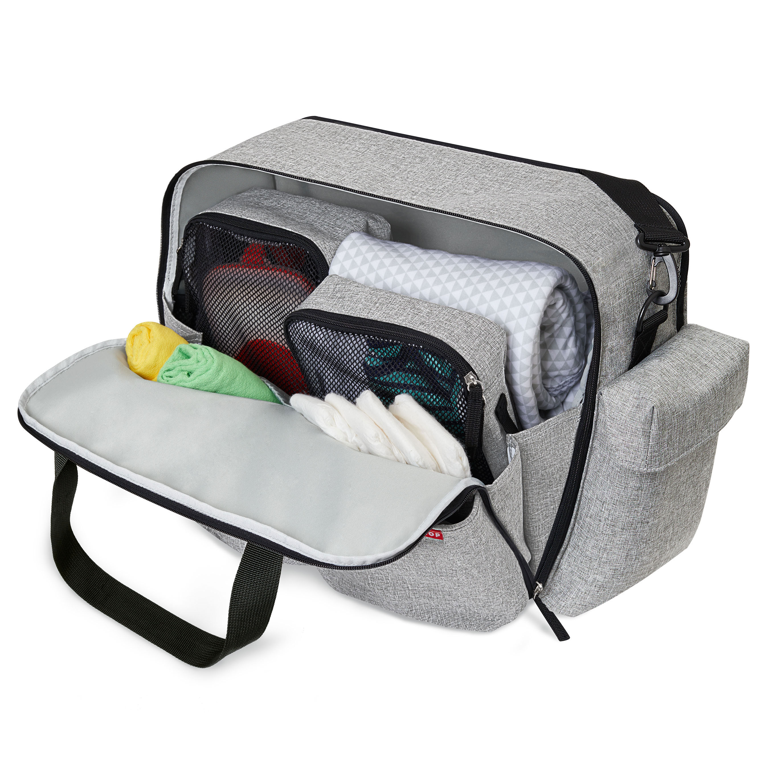 skip hop duo diaper backpack grey melange