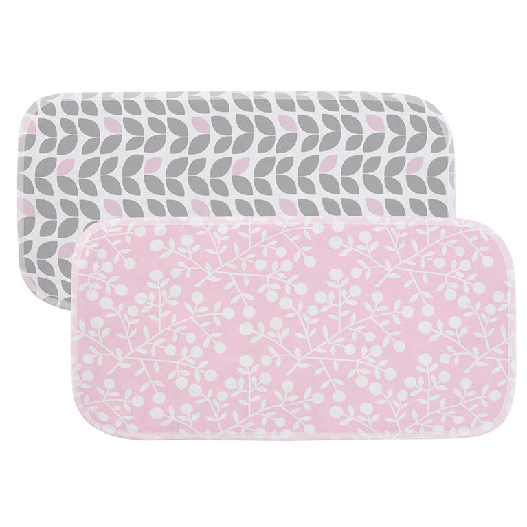 Burp Pads Flannel 2Pack Grey Petal/Berries