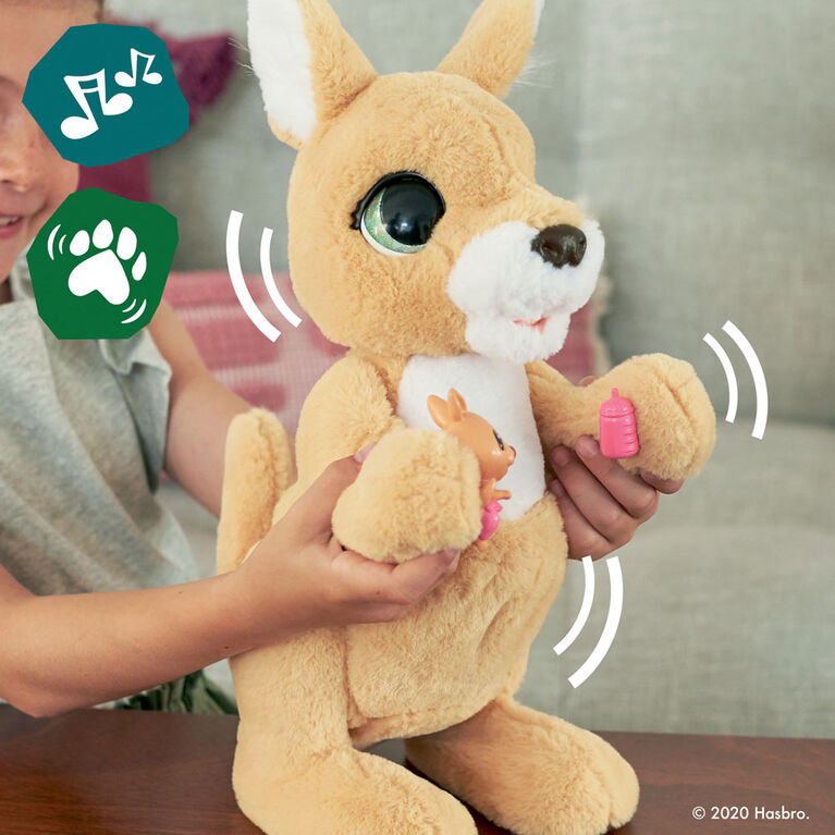 furReal Mama Josie, jouet kangourou interactif, plus de 70 sons et réactions