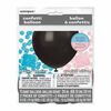 La Geant Noir Ballon Avec Confettis 24Po