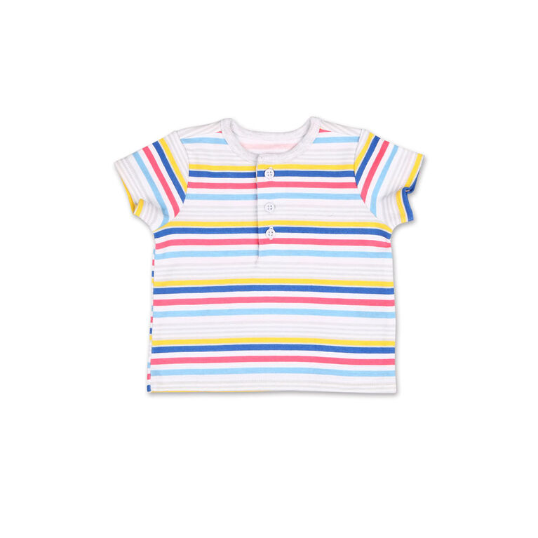 Koala Baby Summer Fun Striped Henley Tee/Jogger 2 Piece Set, 3-6 Months