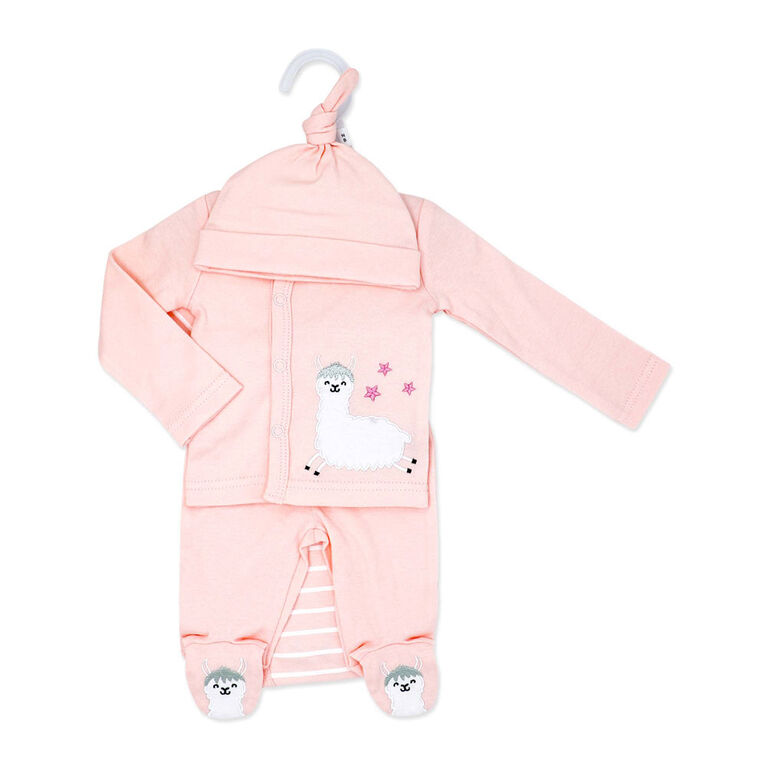 Baby Mode 4 Piece Take Me Home Set: Pink Llama 3M