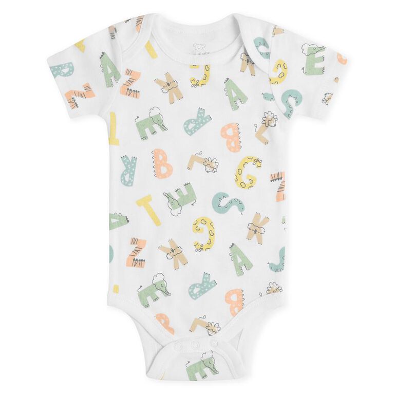 Koala Baby 4 Pack Short Sleeve Bodysuit Oatmeal Heather