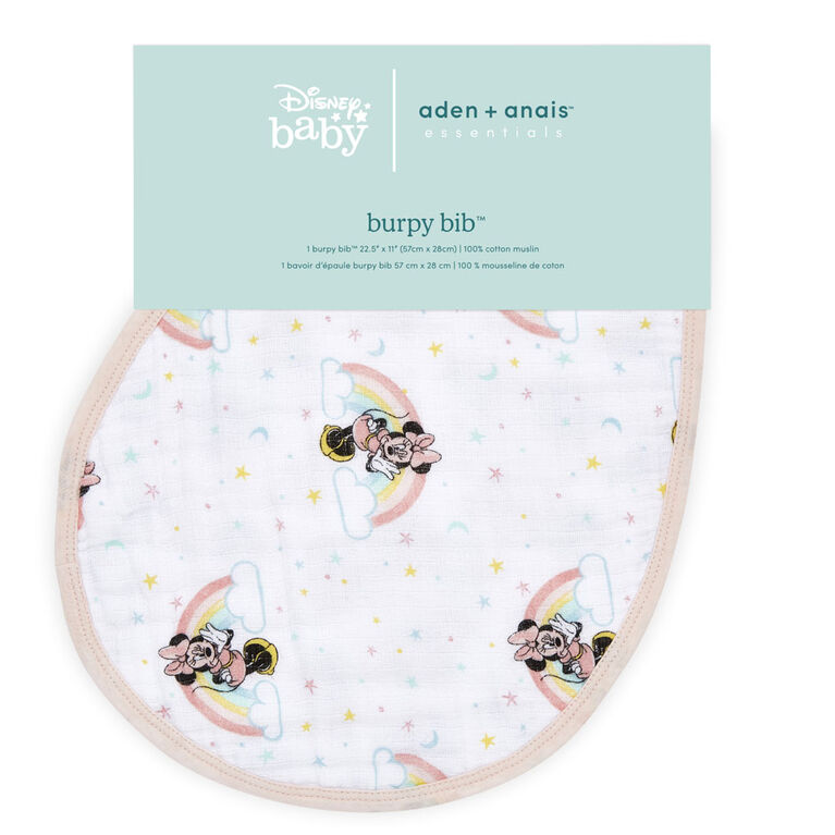 Aden Essentials - Disney-Minnie Rainbows-Single Burpy Bib