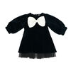 Baby Mode Signature Black Velvet Bow Dress 6-9M