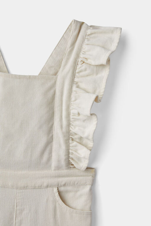 RISE Little Earthling Ruffled Overall White