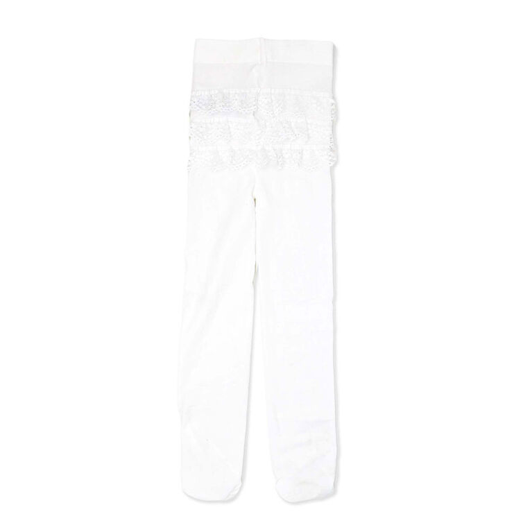 Baby Mode Signature Lot de 2 collants : rose et blanc, 2T-4T