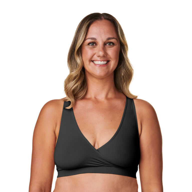 Basics by Bravado Sleep Maternity and Nursing Bra, Black, Medium