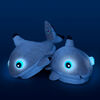 NightBuddies Light-Up Eyes Slippers Plush Shark Beige