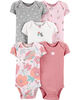 Carter's 5-Pack Floral Original Bodysuits Pink - 6 Months