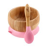 Avanchy Bamboo Suction Baby Bowl + Spoon - Pink