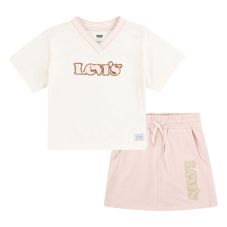 Levis T-shirt and Skirt Set - Pink - Size 6