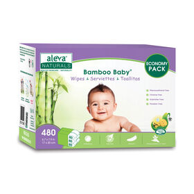 Aleva Naturals Bamboo Baby Wipes - 480 Count