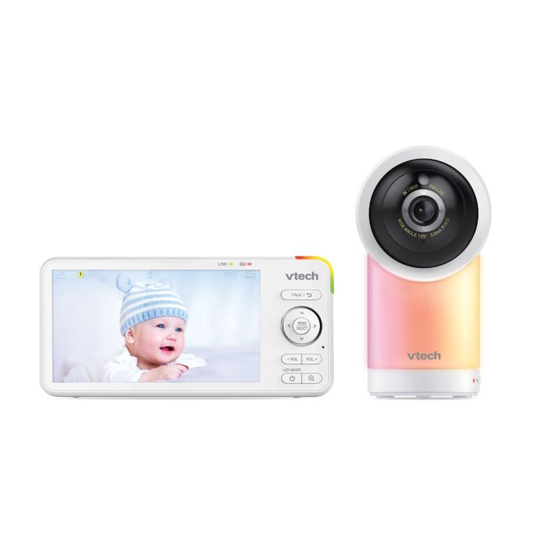 Babyphone 5 1080P Écran Couleur Babyphone Vidéo,Babyphone Caméra avec  Détection de Son et Température,Vision Nocturne, Conversation Audio