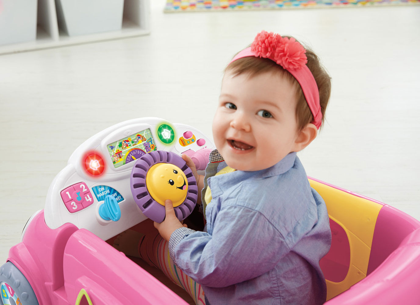 Fisher price crawl around car pink canada hot sale