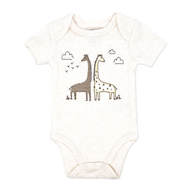 Naturelle Lot de 4 bodys à manches courtes : beige 9M