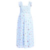 Motherhood Ruffle Sleeve Smocked Bodice Midi Dress