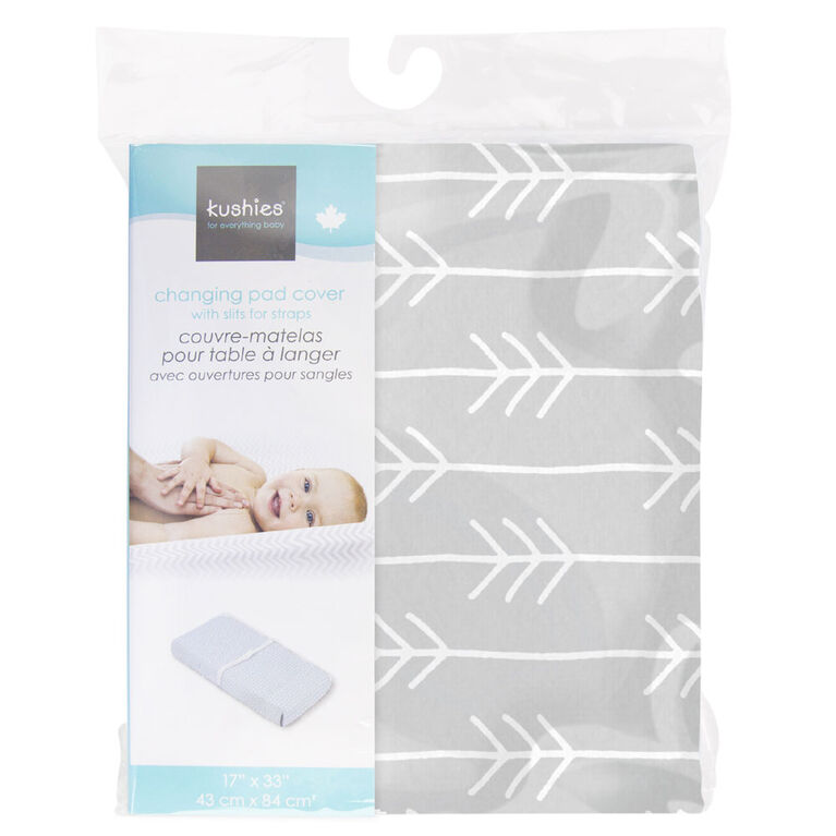 Kushies Baby Contour Change Pad Cover - Grey One Direction