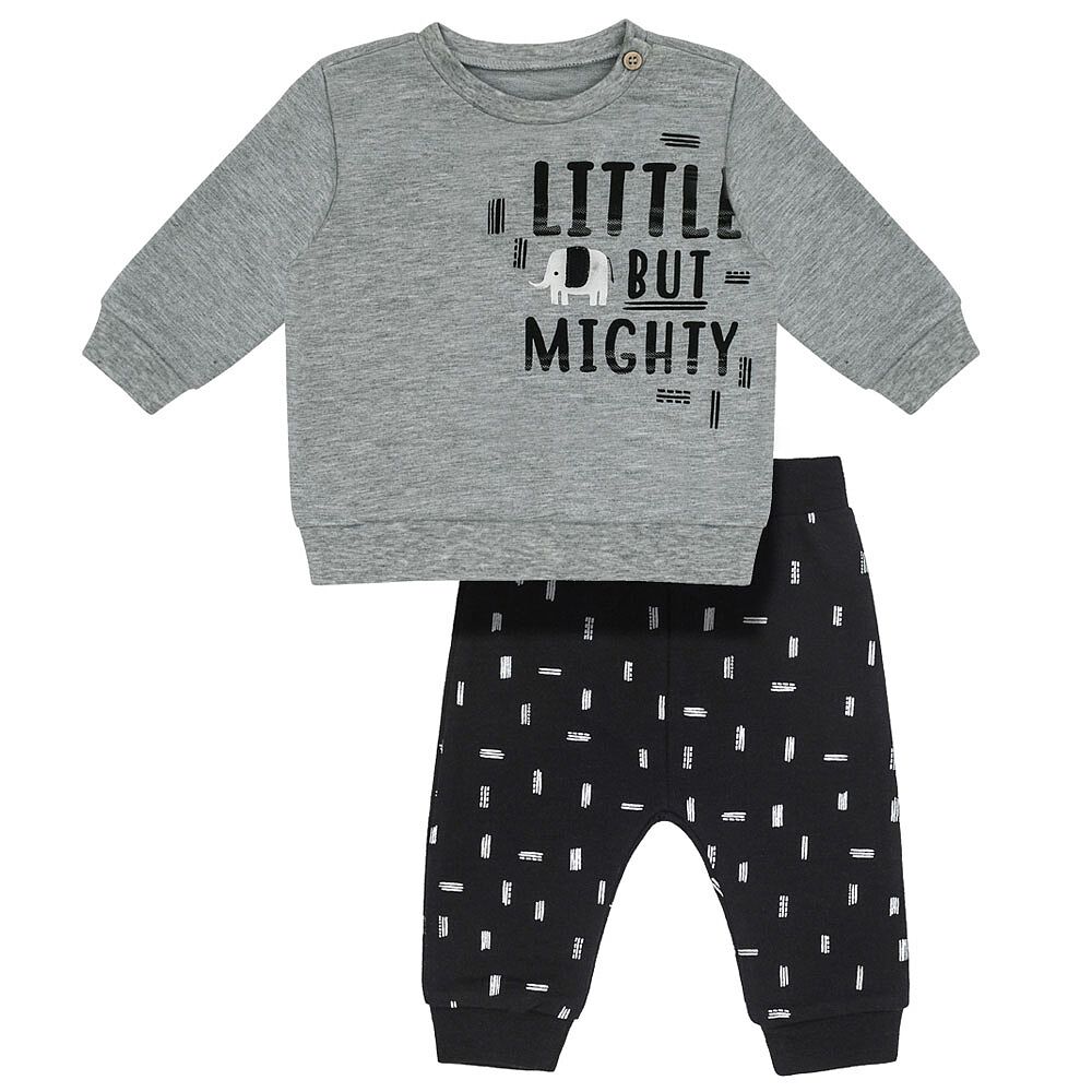 PL Baby Boys Top Jogger Set 2 piece Tiny Elephant Grey 9 Months
