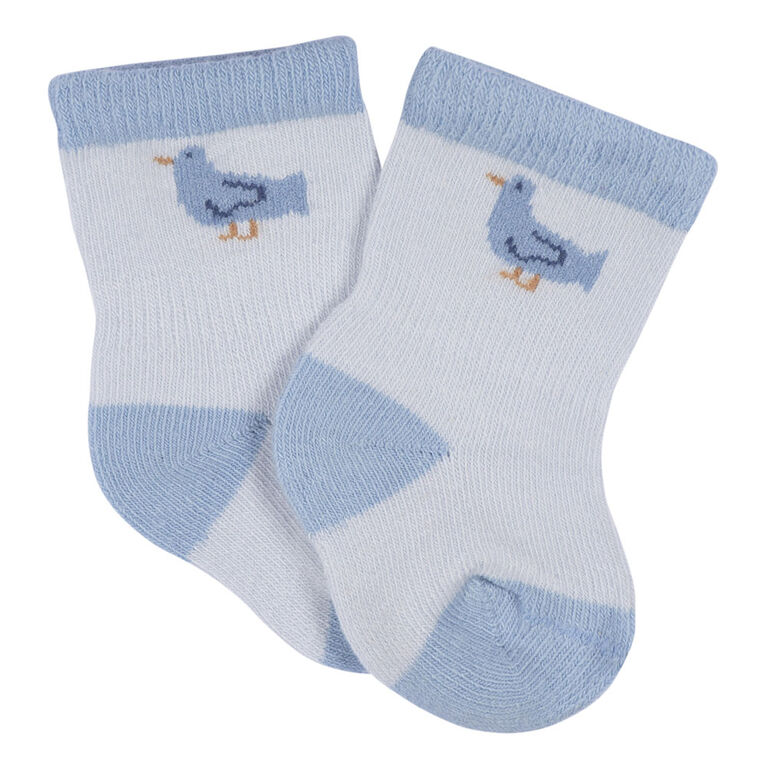 Gerber Childrenswear - 6 Pack Jersey Crew Socks Puppy Playground - 0-3M
