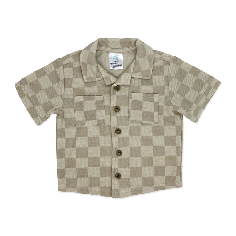 Baby Mode 3 Piece Pant Set: Green Checker 18M