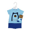 Mini Hop 3 Piece Short Set: Blue Bear 24M