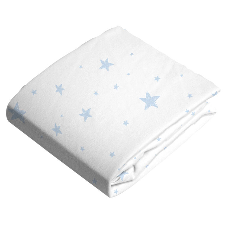 Kushies Baby Contour Change Pad Cover Flannel Blue Scribble Stars