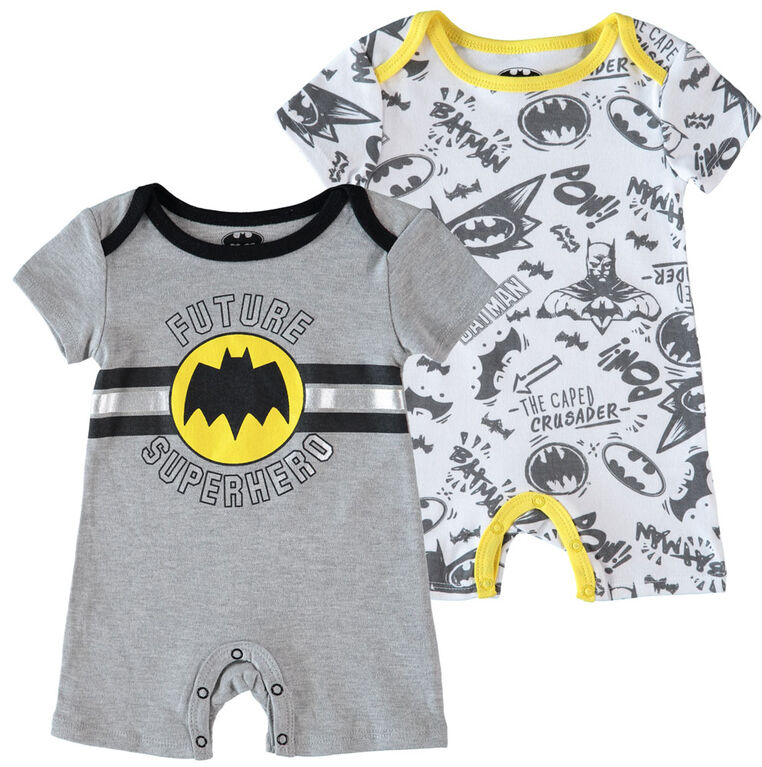 homme chauve-sourisnouveau-né future superhero 2 Pack barboteuse 3-6M gris