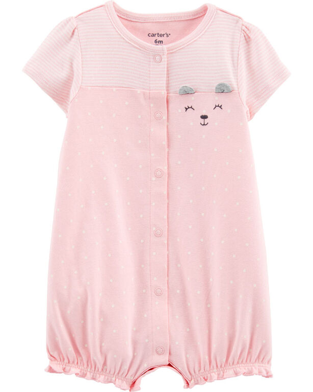 Carter's Bear Snap-Up Romper - Pink, 6 Months