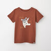 5-6 ans t-shirt imprimé à manches courtes - brun racine