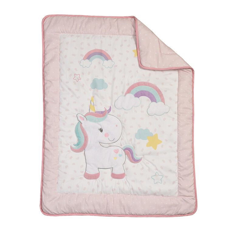 Baby's First by Nemcor 4-Piece Nursery Bedding Set, Rainbow Skies