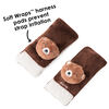 Diono Bear Character Car Seat Straps & Linkee Toy, Shoulder Pads for Baby, Infant, Toddler, 2 Pack Reversible Soft Seat Belt Cushion and Stroller Harness Covers Helps Prevent Strap irritation