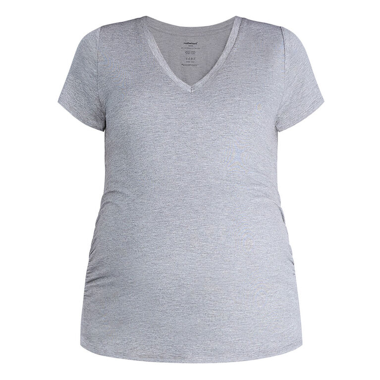 Motherhood T-Shirt À Manches Courtes Et Col En V Froncé Sur Le Côté