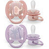 Avent Ultra Soft Pacifier 0-6m lycheee/ lilac 2pk