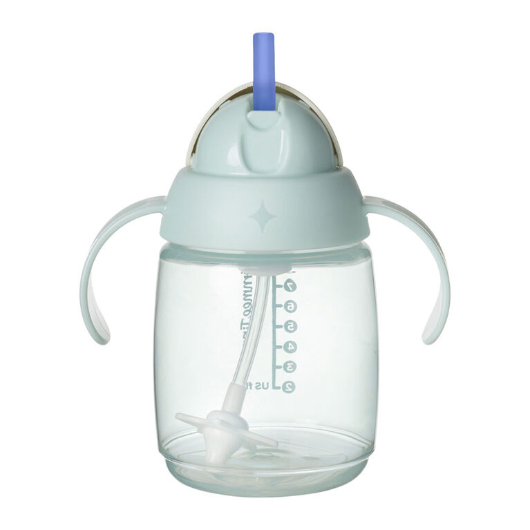 Tommee Tippee Starter Straw Cup, 8oz, Easy Transition Toddler Cup For 6 Months+, with Silicone Weighted Straw and Easy-hold Handles, Green, 1 count